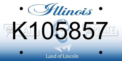 K105857 Illinois License Plate