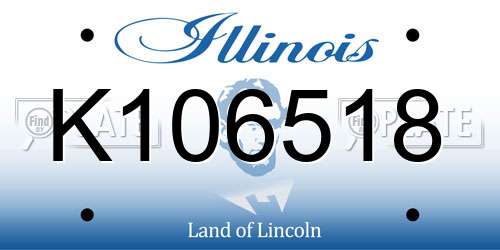 K106518 Illinois License Plate
