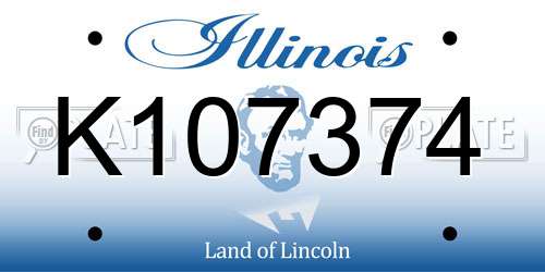 K107374 Illinois License Plate