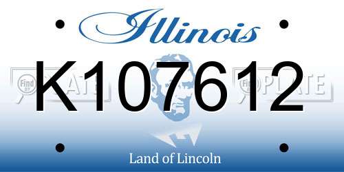 K107612 Illinois License Plate