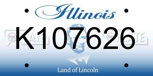K107626 Illinois License Plate