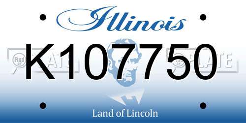 K107750 Illinois License Plate