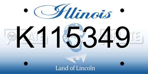 K115349 Illinois License Plate