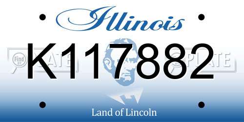 K117882 Illinois License Plate