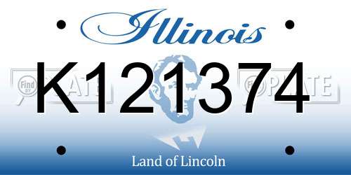 K121374 Illinois License Plate