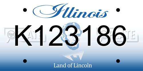 K123186 Illinois License Plate