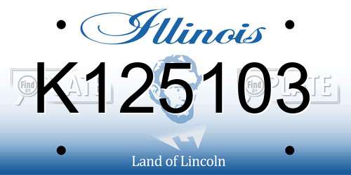 K125103 Illinois License Plate