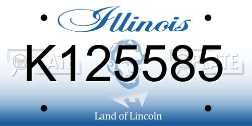 K125585 Illinois License Plate
