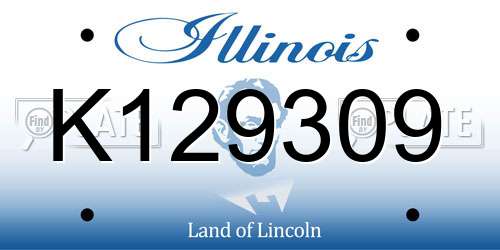 K129309 Illinois License Plate