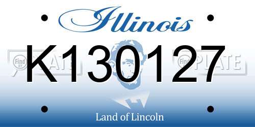 K130127 Illinois License Plate