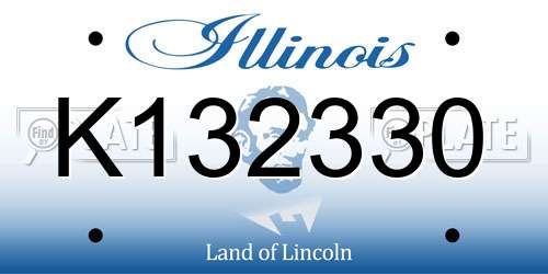 K132330 Illinois License Plate