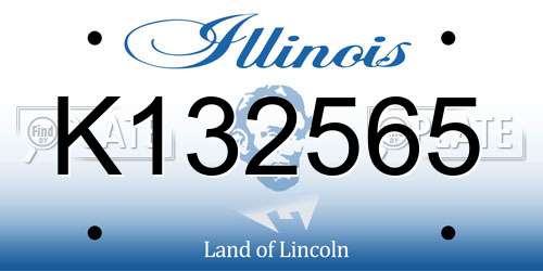 K132565 Illinois License Plate