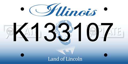 K133107 Illinois License Plate