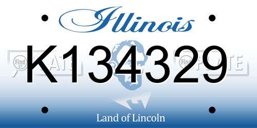 K134329 Illinois License Plate