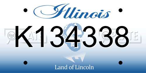K134338 Illinois License Plate