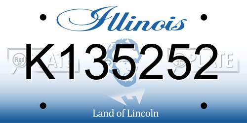K135252 Illinois License Plate