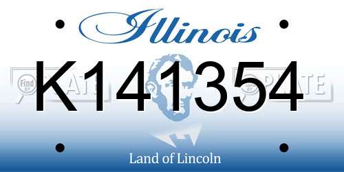 K141354 Illinois License Plate
