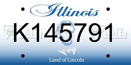K145791 Illinois License Plate