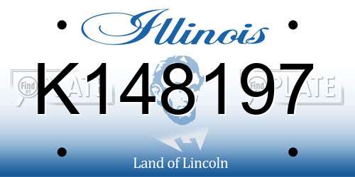 K148197 Illinois License Plate