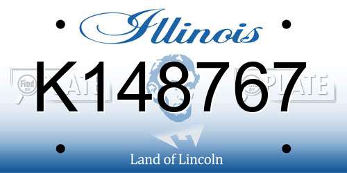 K148767 Illinois License Plate