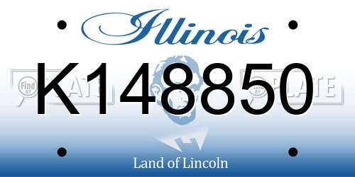 K148850 Illinois License Plate