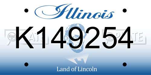 K149254 Illinois License Plate