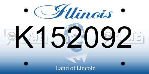 K152092 Illinois License Plate
