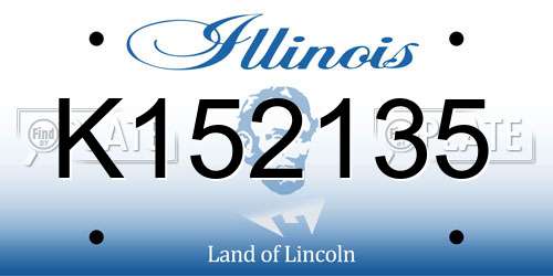 K152135 Illinois License Plate