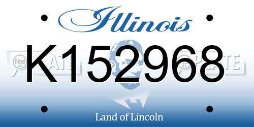 K152968 Illinois License Plate