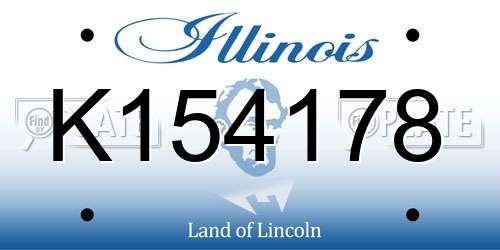 K154178 Illinois License Plate