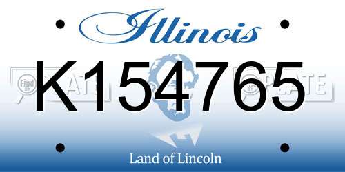 K154765 Illinois License Plate