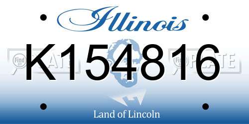 K154816 Illinois License Plate