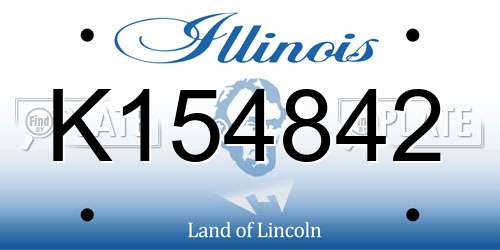 K154842 Illinois License Plate