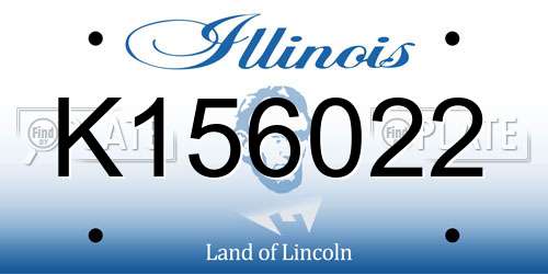 K156022 Illinois License Plate