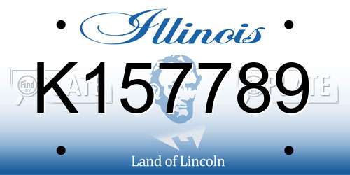 K157789 Illinois License Plate
