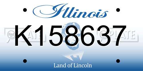 K158637 Illinois License Plate