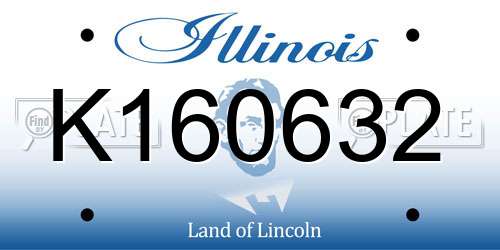K160632 Illinois License Plate