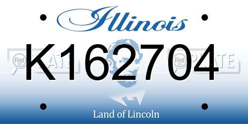 K162704 Illinois License Plate