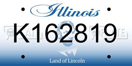 K162819 Illinois License Plate