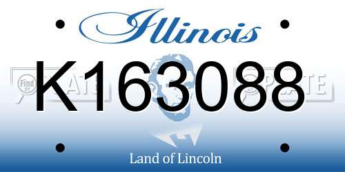 K163088 Illinois License Plate