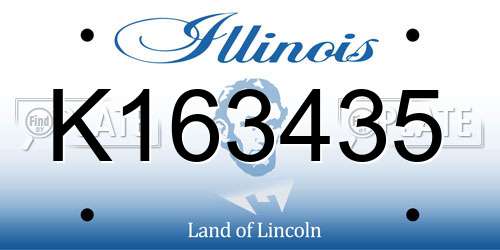 K163435 Illinois License Plate