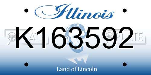 K163592 Illinois License Plate