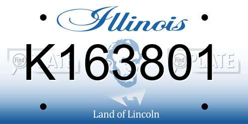 K163801 Illinois License Plate