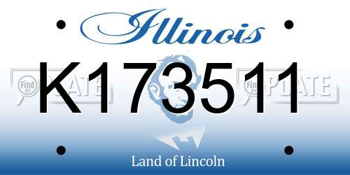 K173511 Illinois License Plate