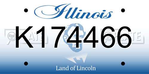 K174466 Illinois License Plate