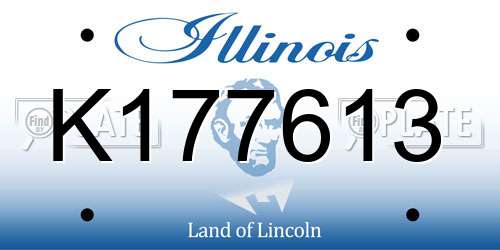K177613 Illinois License Plate