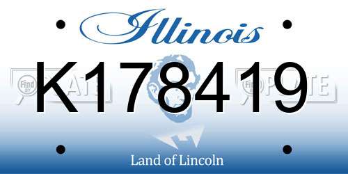 K178419 Illinois License Plate