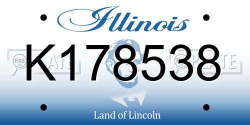 K178538 Illinois License Plate