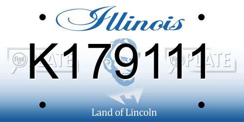 K179111 Illinois License Plate