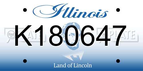 K180647 Illinois License Plate